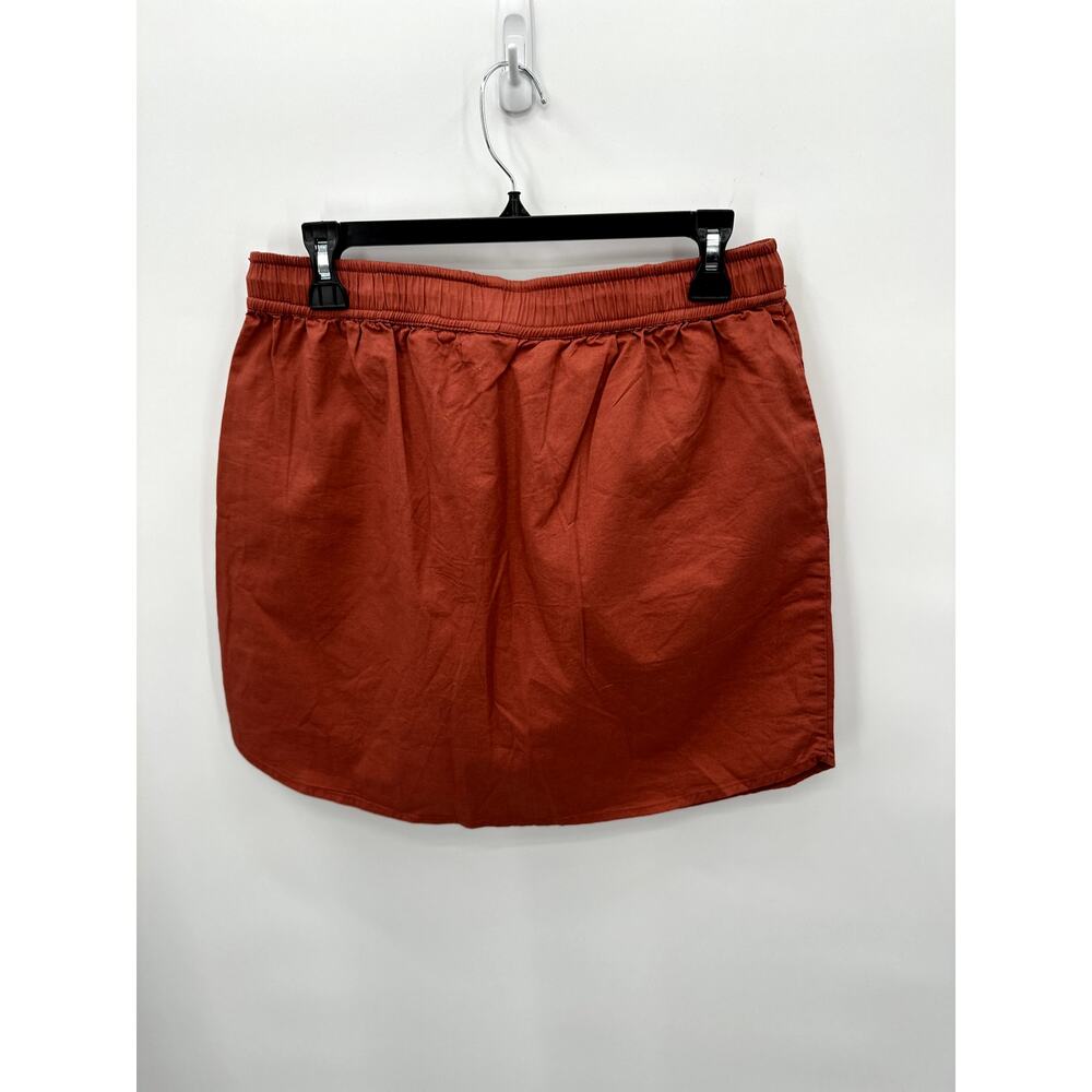 SUNDRY NWT Evereve Casual Sunday Skirt with Pockets & Drawcord in Brick // Small - Picture 6 of 8